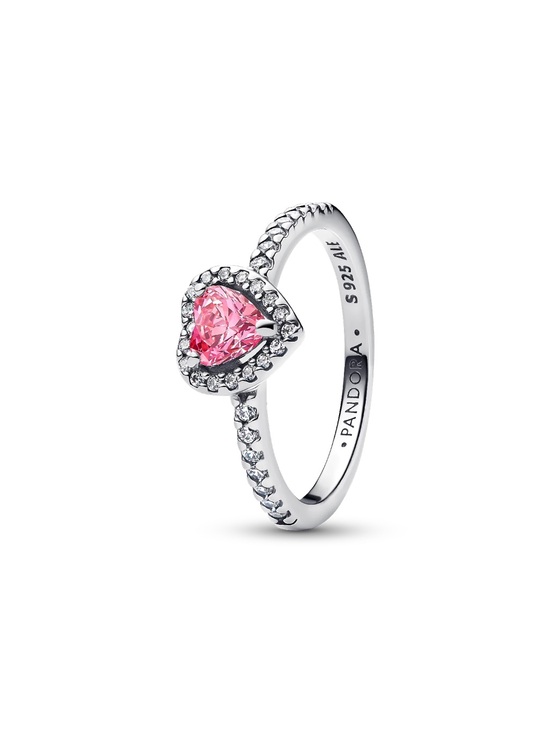 Pandora Jewelry - Pandora Silver Ring with Pink Heart Halo Stone